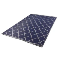 Gardenwize Piazza Outdoor Rug (Navy/Cream) - 120cm X 180cm