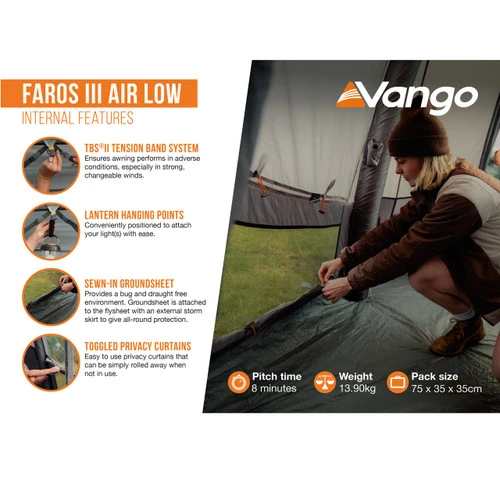 Vango Faros III Air 150D Low Drive-Away Awning - Image 3